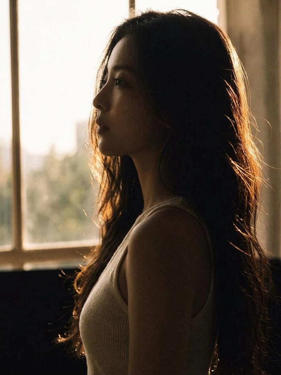 햇살이 스며드는 창가에서 고요한 순간을 보내는 류시아